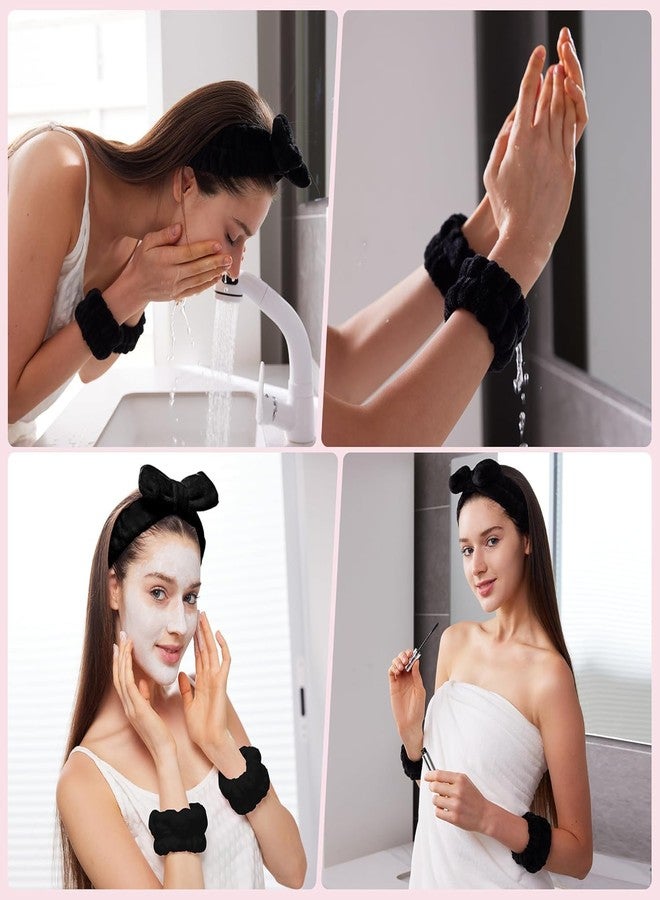 طقم ربطات رأس سبا من ليويلز، طقم ربطات رأس للمكياج، إكسسوارات للعناية بالبشرة وغسل الوجه، ربطات رأس ومعصم للبنات لغسل الوجه - Image 5